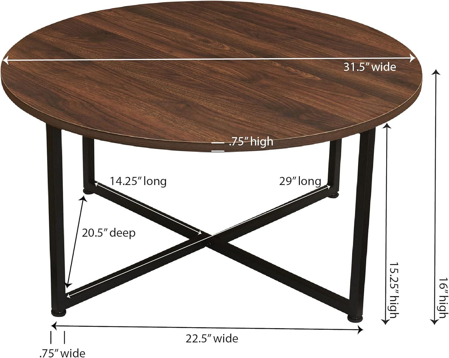 Household Essentials Jamestown Round Coffee Table