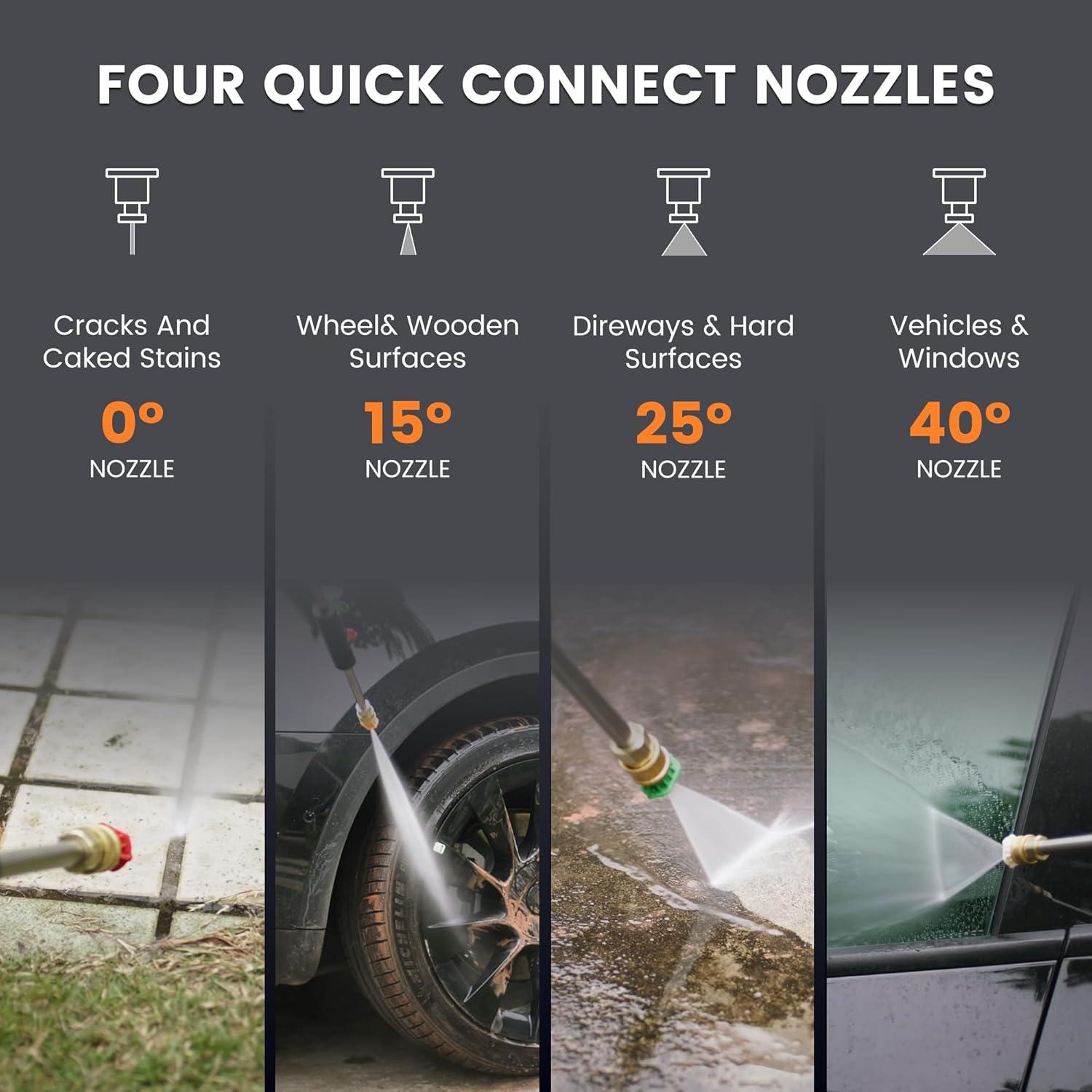 Giraffe Tools Grandfalls G30 2400-PSI 1.1-GPM Cold Water Electric Pressure washer with 4 Spray Tips
