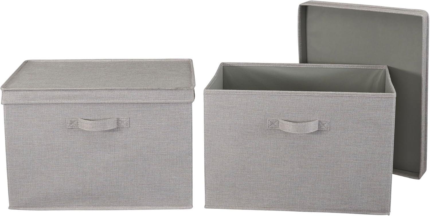 Household Essentials Household Essentials Wide Storage Box Fabric Bin (Set of 2)