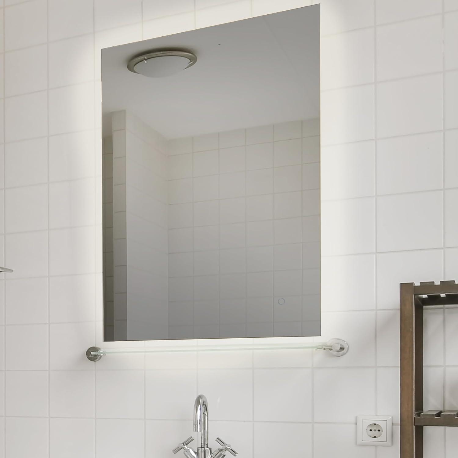 Nora Rectangular Frameless Anti-Fog Aluminum Back-lit Tri-color LED Bathroom Vanity Mirror with Smart Touch Control