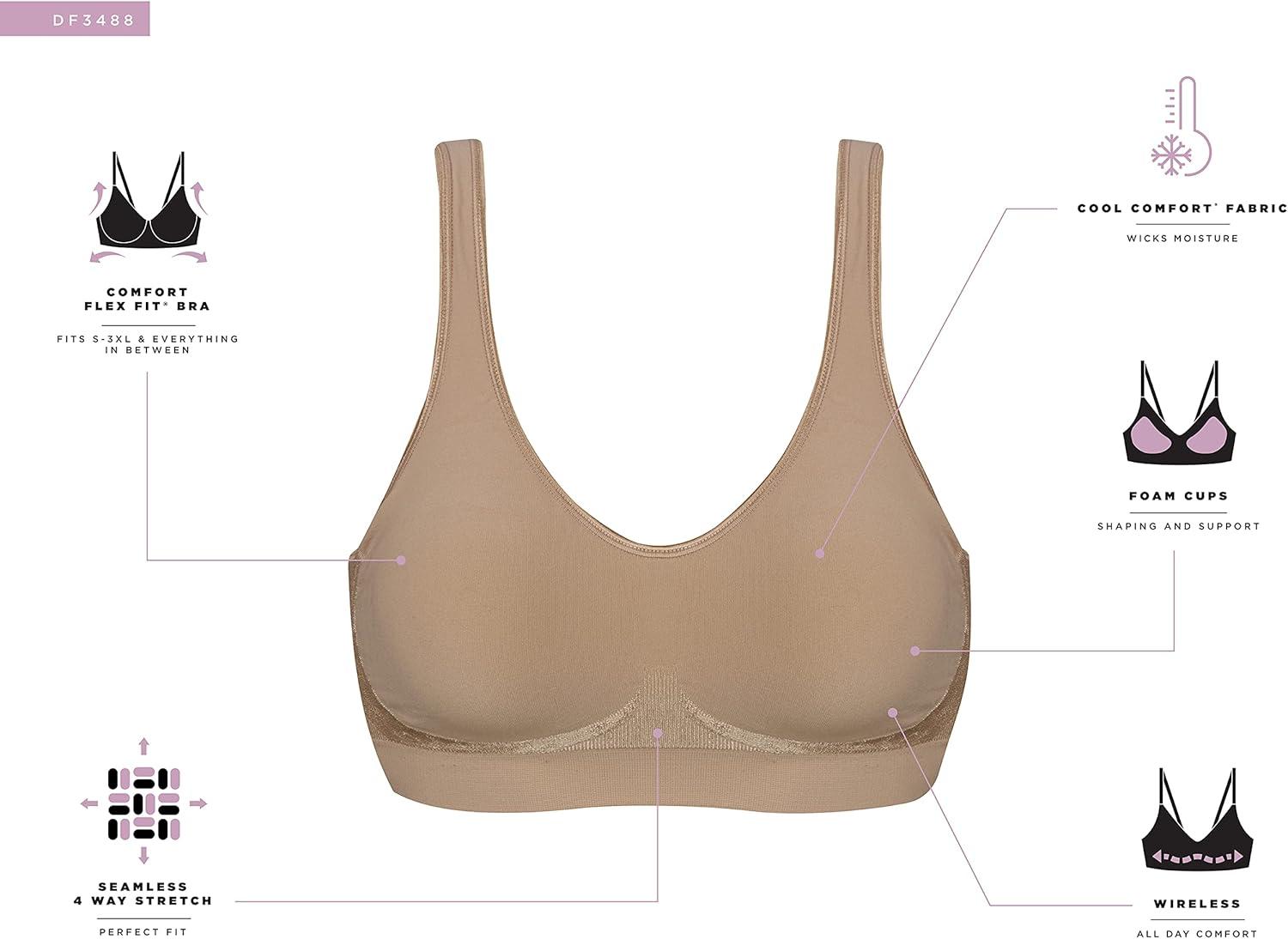 Bali Wirefree Bra Comfort Revolution ComfortFlex Fit Shaping Seamless Adjustable 3488