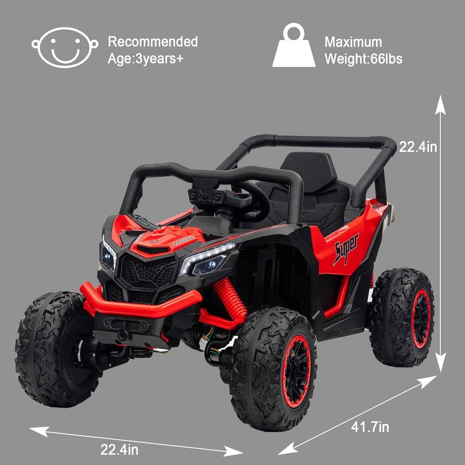 Ride on UTV Car, 24V Battery Powerd Electric Off-Road UTV Car w/Remote Control