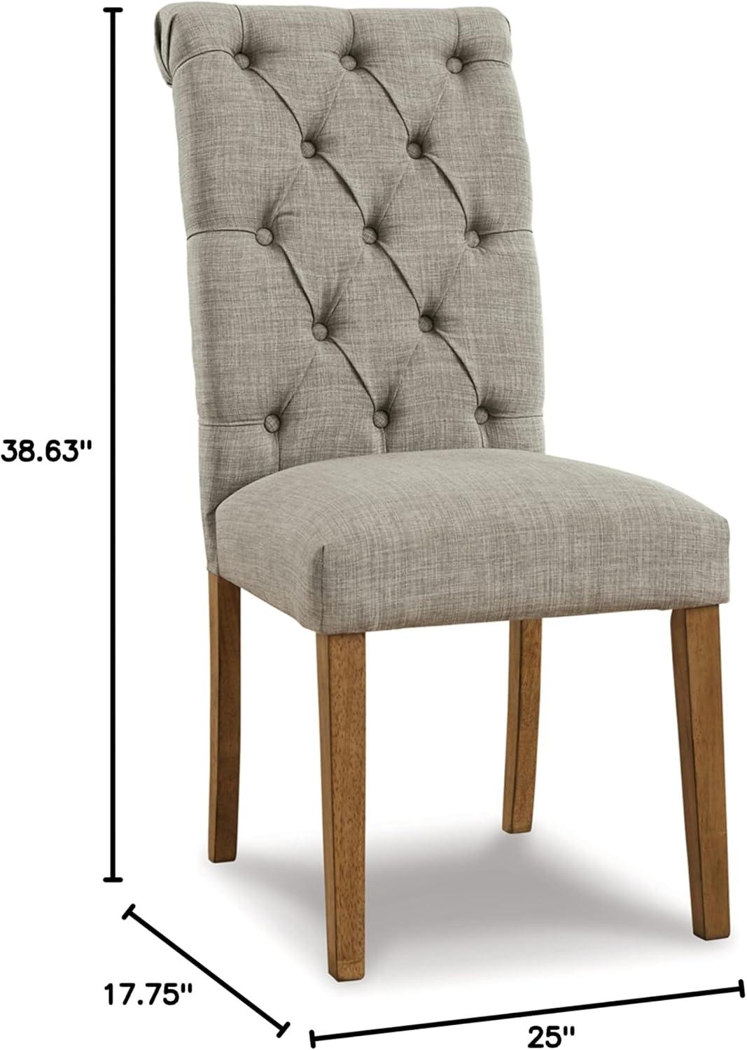 Harvina Light Gray Upholstered Button-Tufted Side Chair