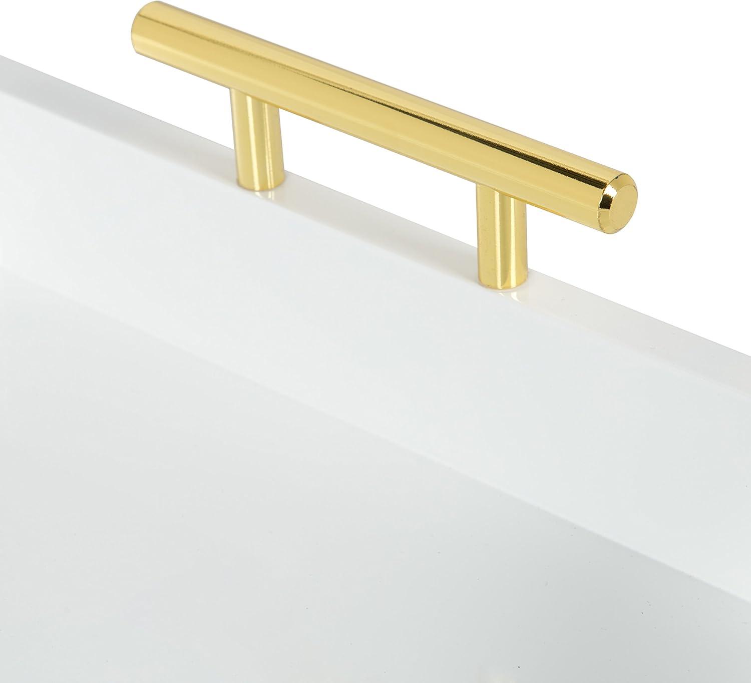 Kate and Laurel Lipton Tray, 18x18, White and Gold