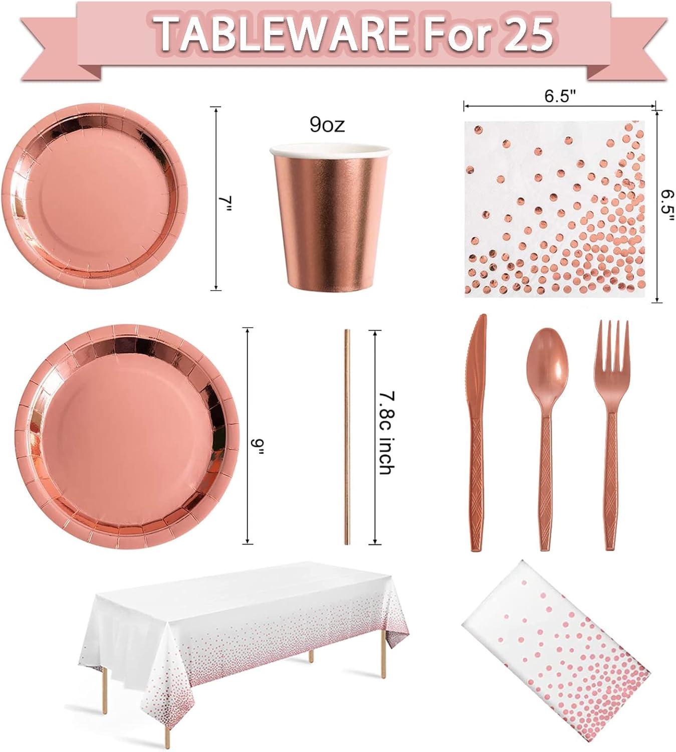 Rose Gold Birthday Party Decoration Kit for 25 Guests