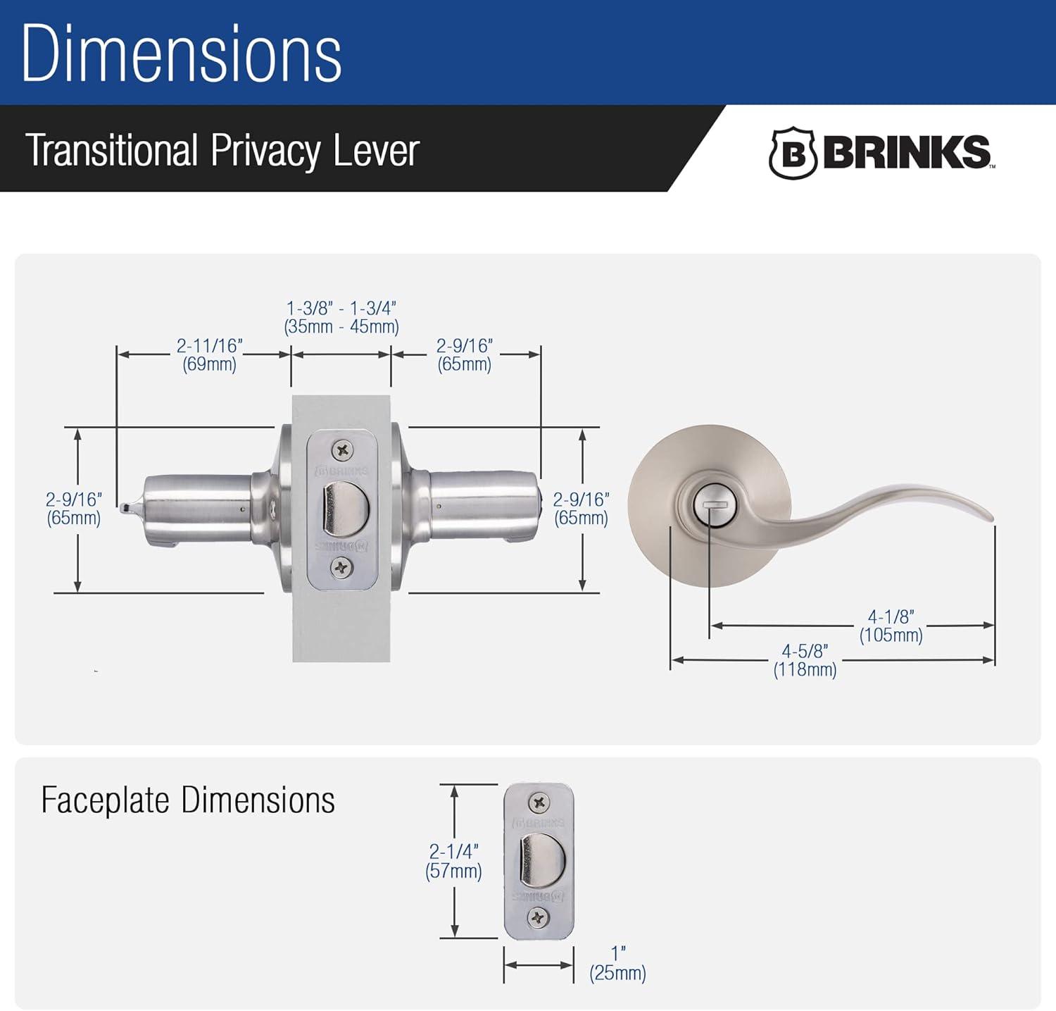 Brinks Raleigh Transitional Privacy Wave Lever