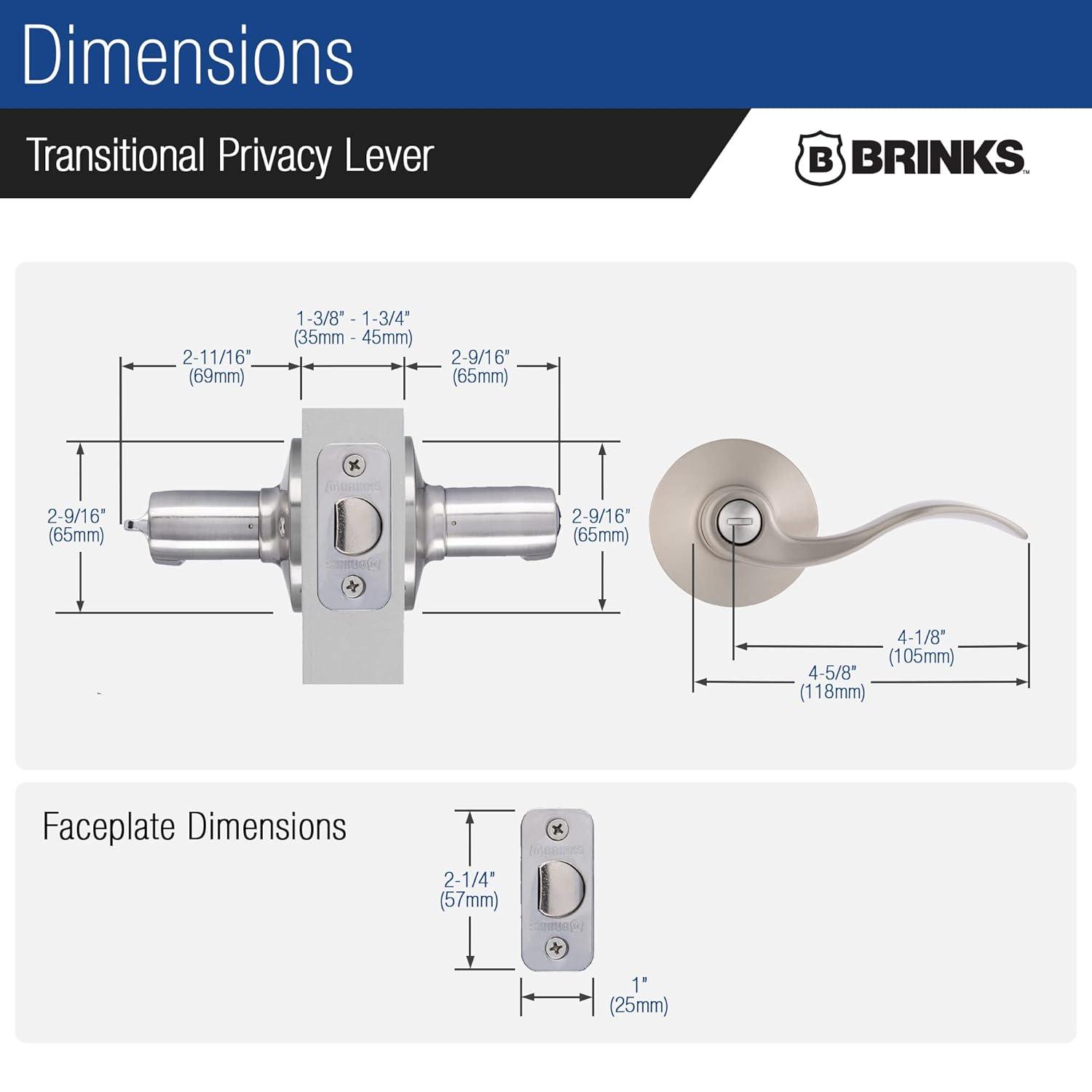 Brinks Raleigh Transitional Privacy Wave Lever