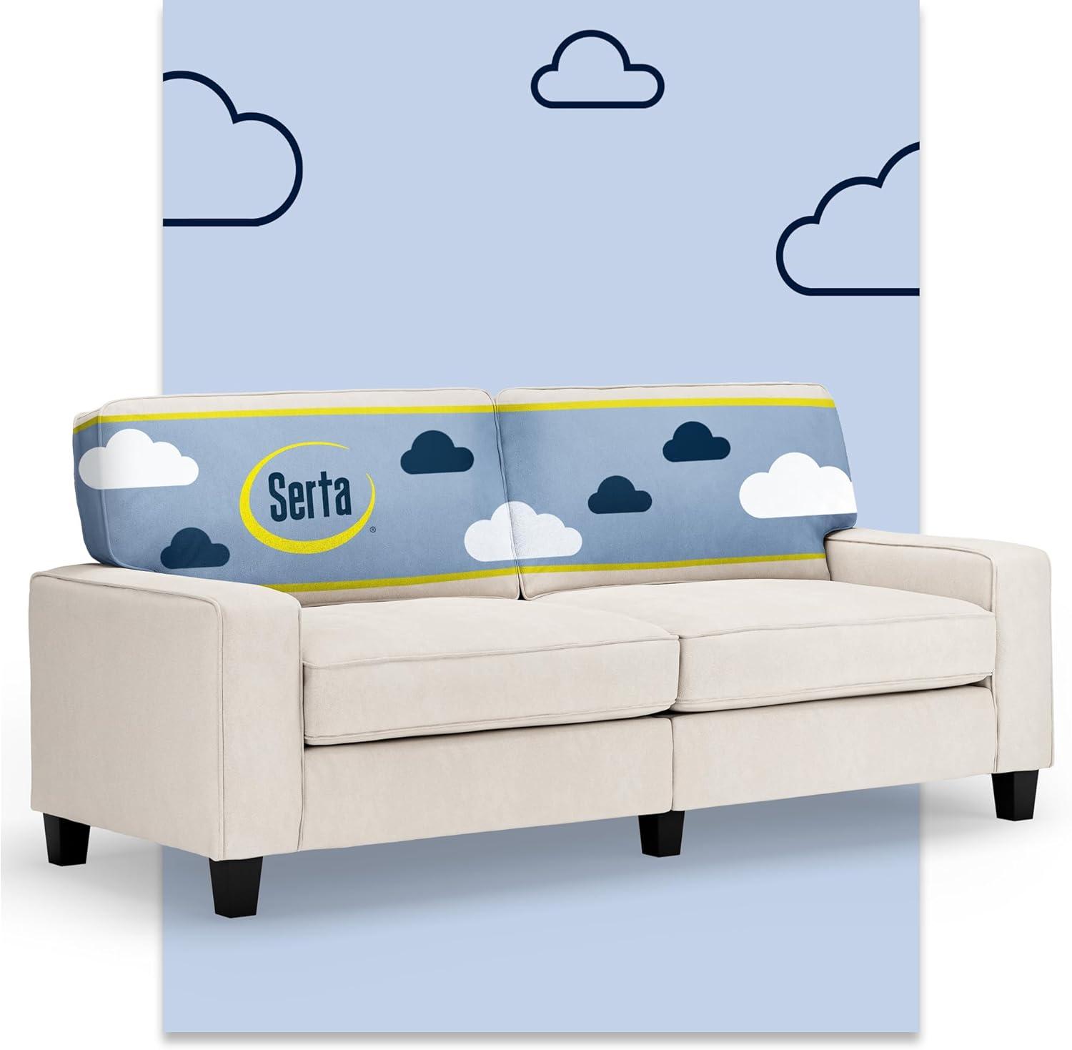Serta Palisades 78" Track Arm Sofa, Easy Care Fabric, Soft Pillow Back, Pocket Coil Seat Cushions