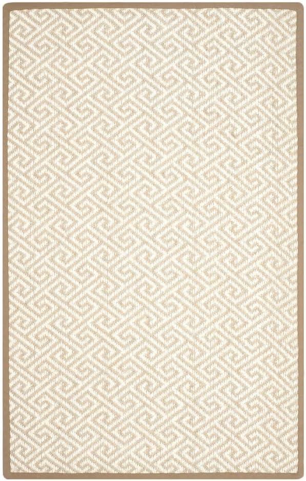 Natural Fiber 6' x 9' Beige and White Sisal Area Rug