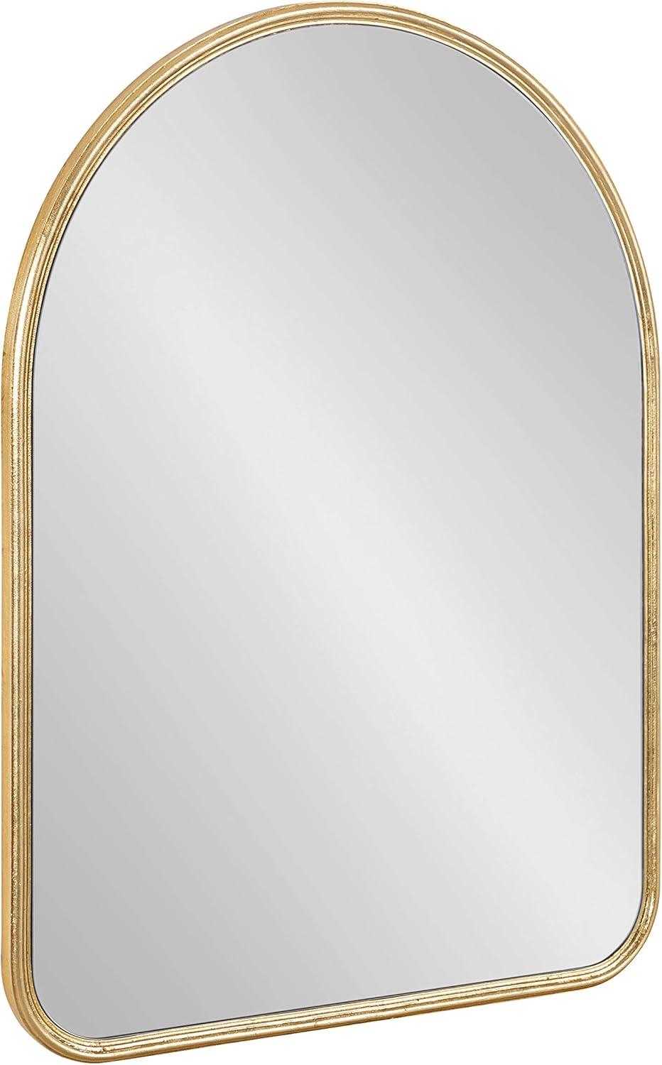 Midcentury Arched Gold Leaf 28.5" Wall Mirror