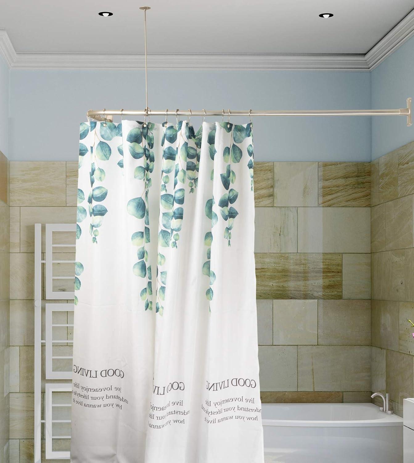 Blooming 62'' L-Shaped Drill / Screw Shower Curtain Rod