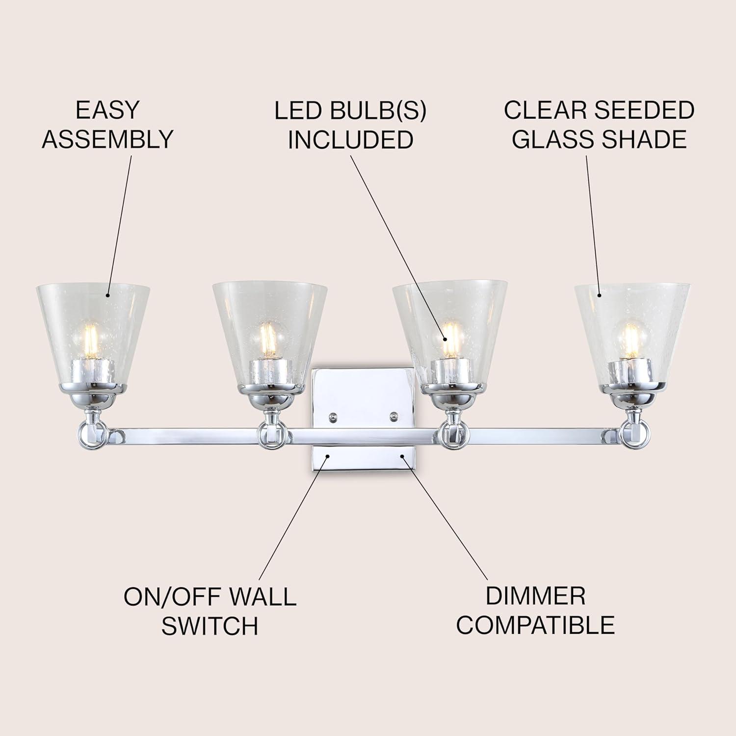 Marion 28.5" Chrome 4-Light Hurricane Vanity Light