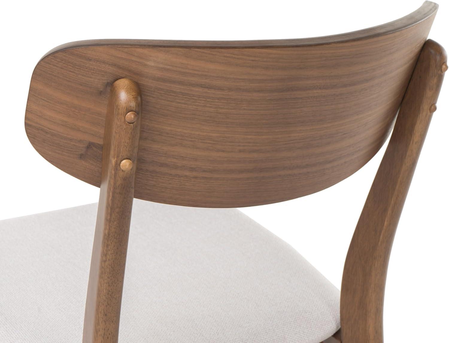 Christopher Knight Home Set of 2 Lucious Dining Chair Light Beige/Walnut: Upholstered, Rubberwood Legs, Scandinavian Style