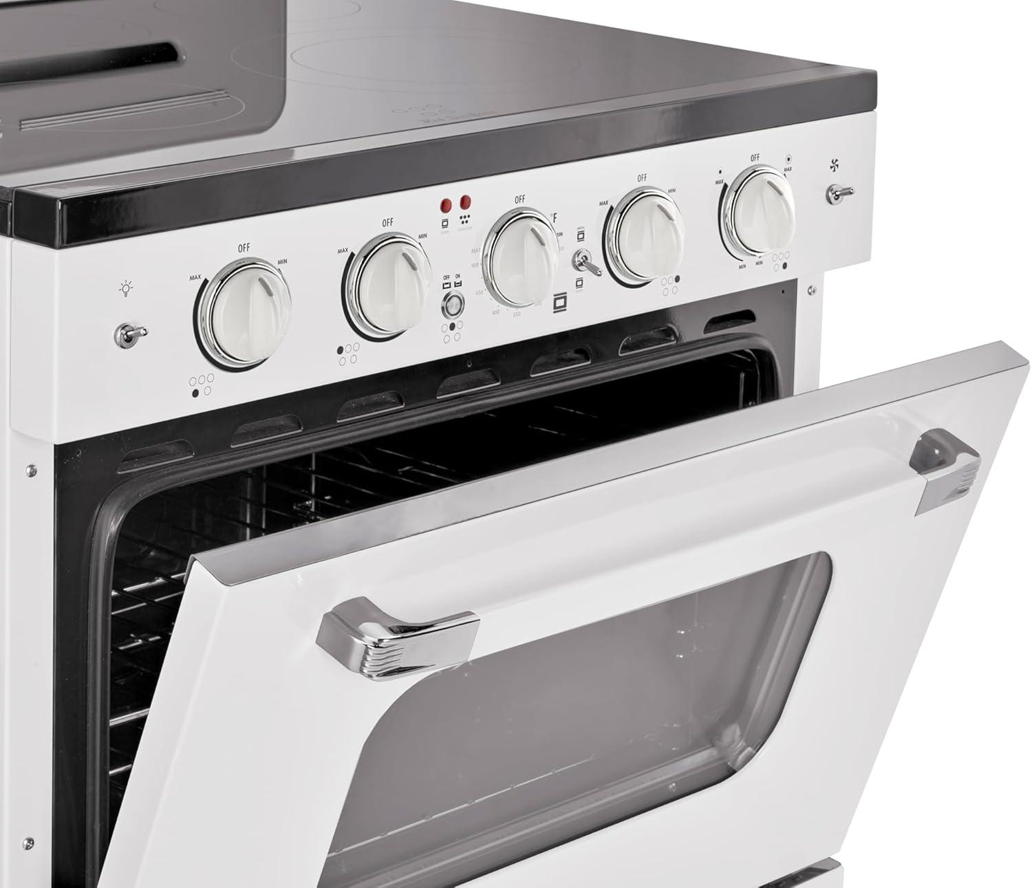 Classic Retro 30" 5 Element 3.9 cu. ft. Freestanding Electric Glass Top Range with Convection Oven