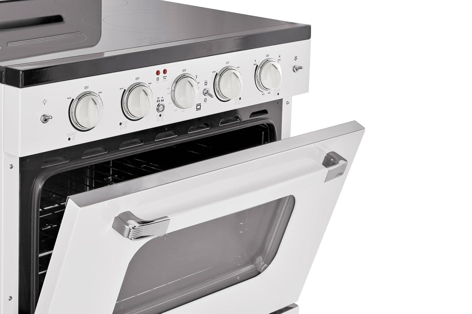 Unique Appliances Classic Retro 30" 5 Element 3.9 cu. ft. Freestanding Electric Glass Top Range with Convection Oven UGP-30CR EC W
