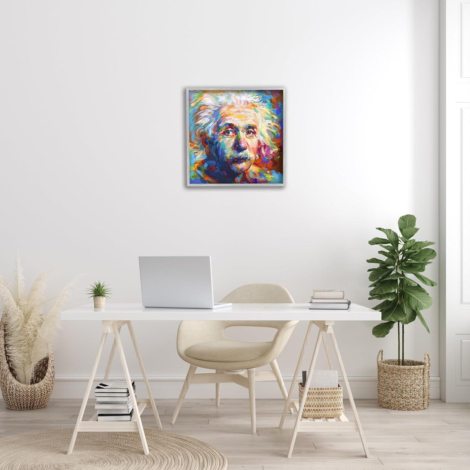Stupell Industries " Abstract Albert Einstein Portrait " by Leon Devenice