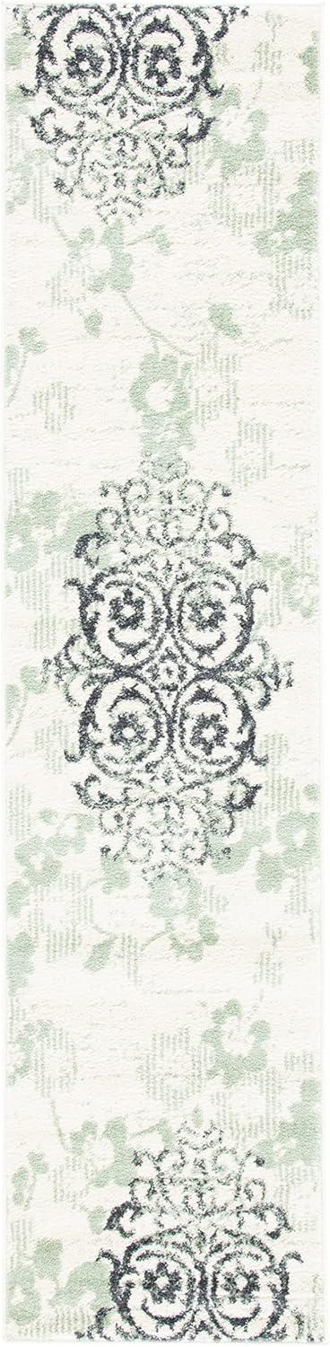 SAFAVIEH Adirondack Hortense Floral Runner Rug, Ivory/Green, 2'6" x 6'