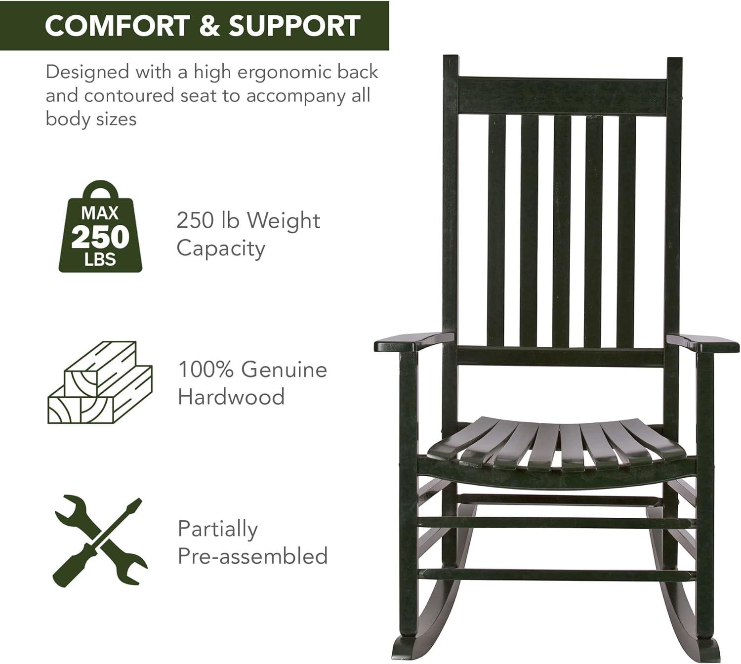 Shine Company Vermont Porch Rocker - Dark Green