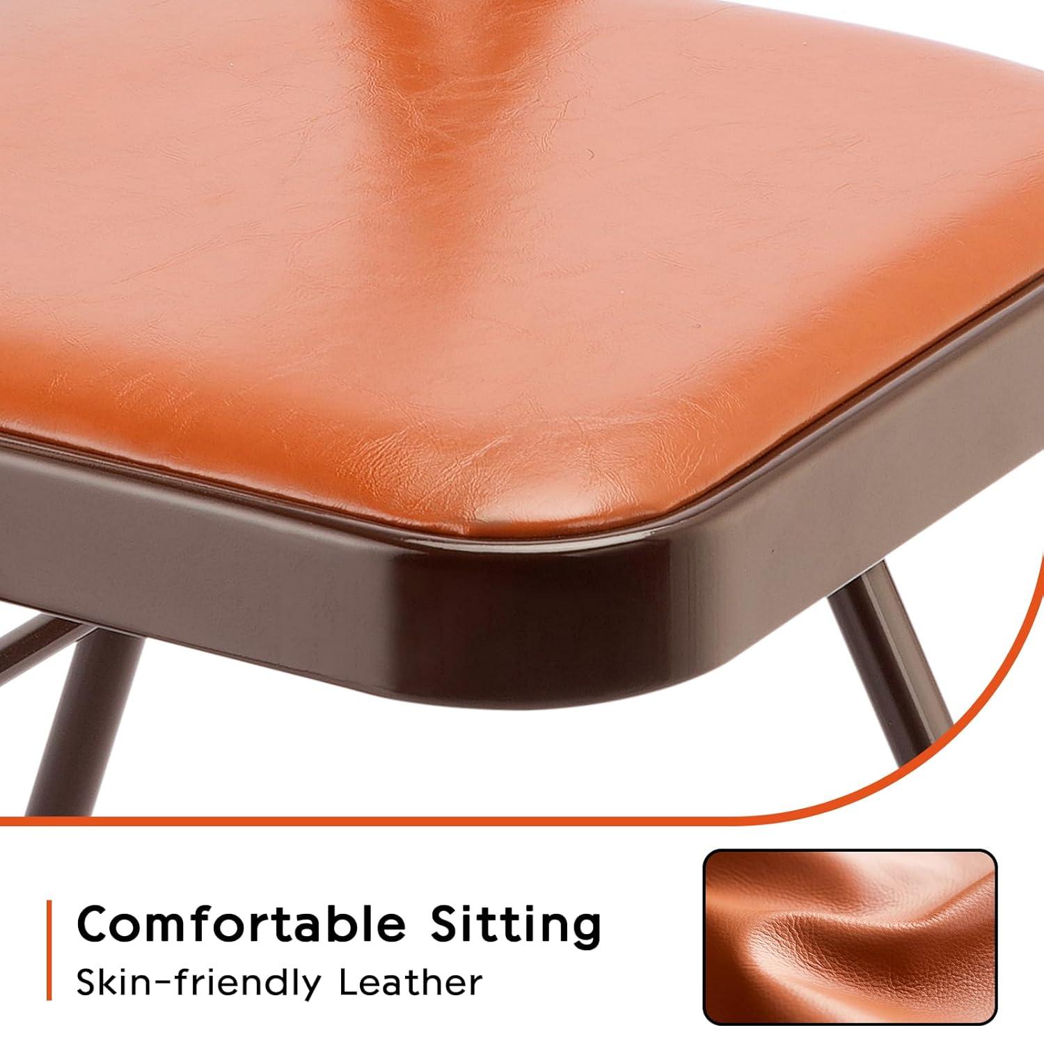 SKOK 4 Pack Padded Folding Chairs with Upholstered Cushion & Back, Padded Seats for Indoor & Outdoor, Portable Stackable Commercial Foldable Chairs with Metal Frame for Events, Wedding Party