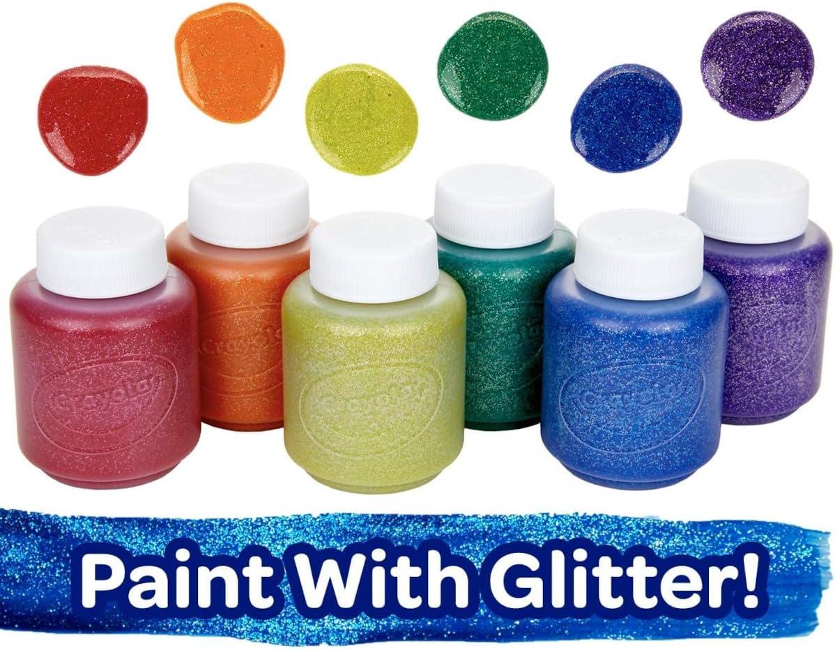 Vibrant Washable Kids Paint Set with Glitter, 12 Colors