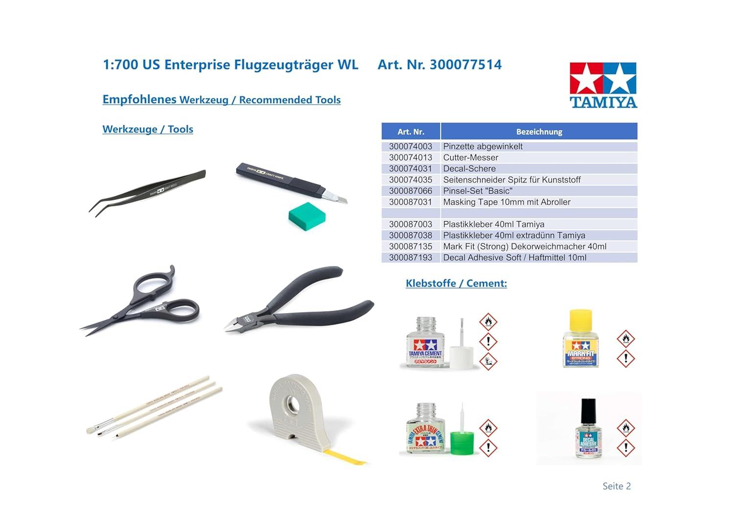 Tamiya TAM77514 US Enterprise Aircraft Carrier Enterprise Kit