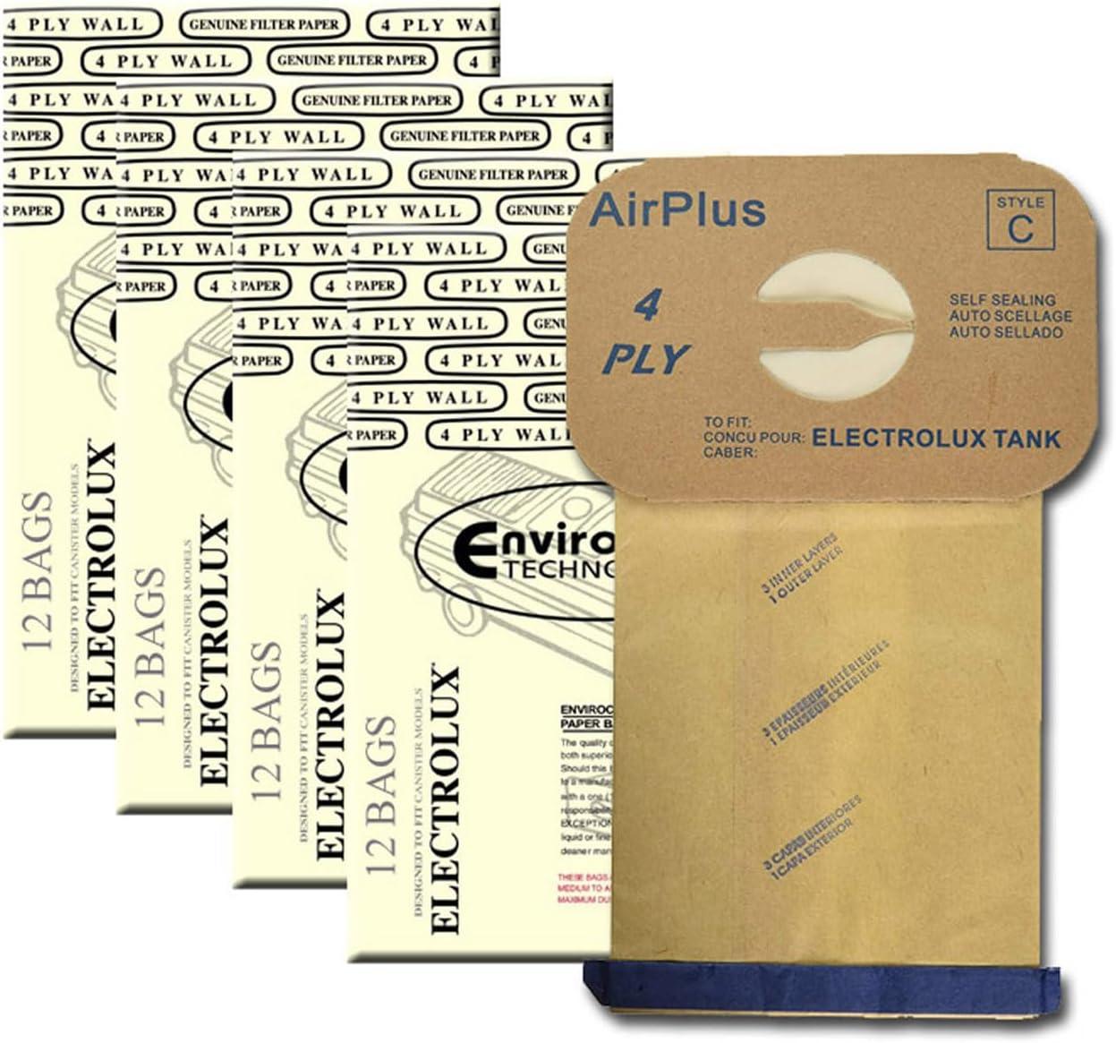 Electrolux Canisters Style C Micro Filtration Vacuum Cleaner Dust Bags 12 Pack