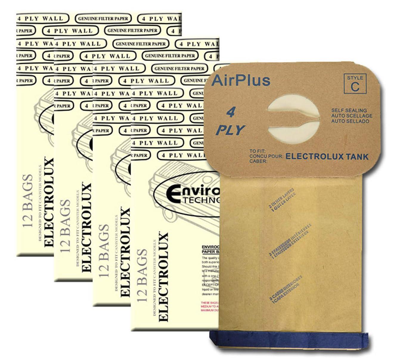 Electrolux Canisters Style C Micro Filtration Vacuum Cleaner Dust Bags 12 Pack