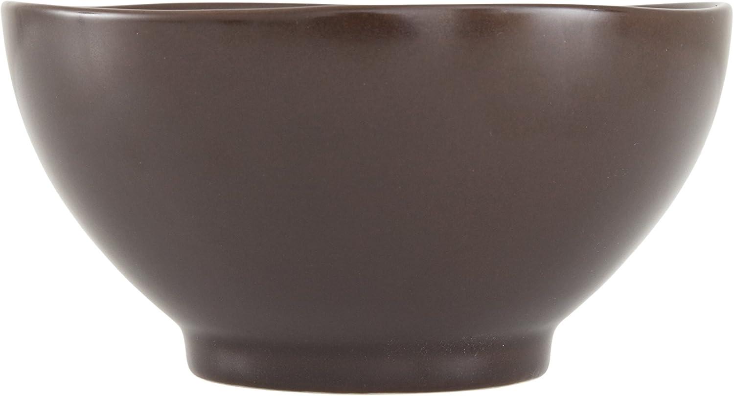 Charcoal Ceramic 21 oz. Mid-Century Modern Rice Bowl