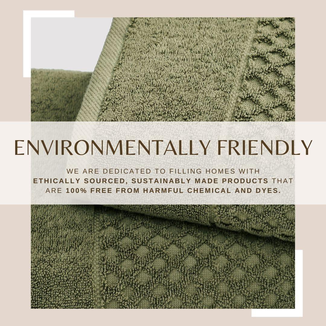 FreshFolds 100% Cotton Lattice Texture Bath Towels (Set of 4)