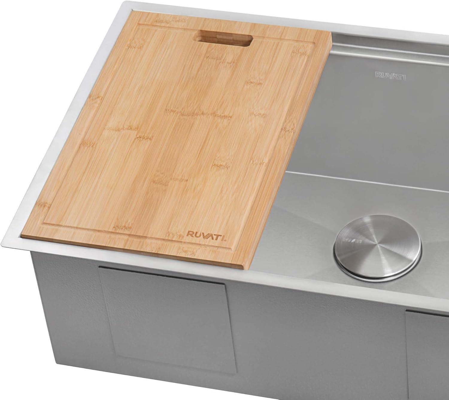 Ruvati Ruvati 17 x 11 inch LedgeFit Bamboo Replacement Cutting Board for Ruvati Workstation Sinks