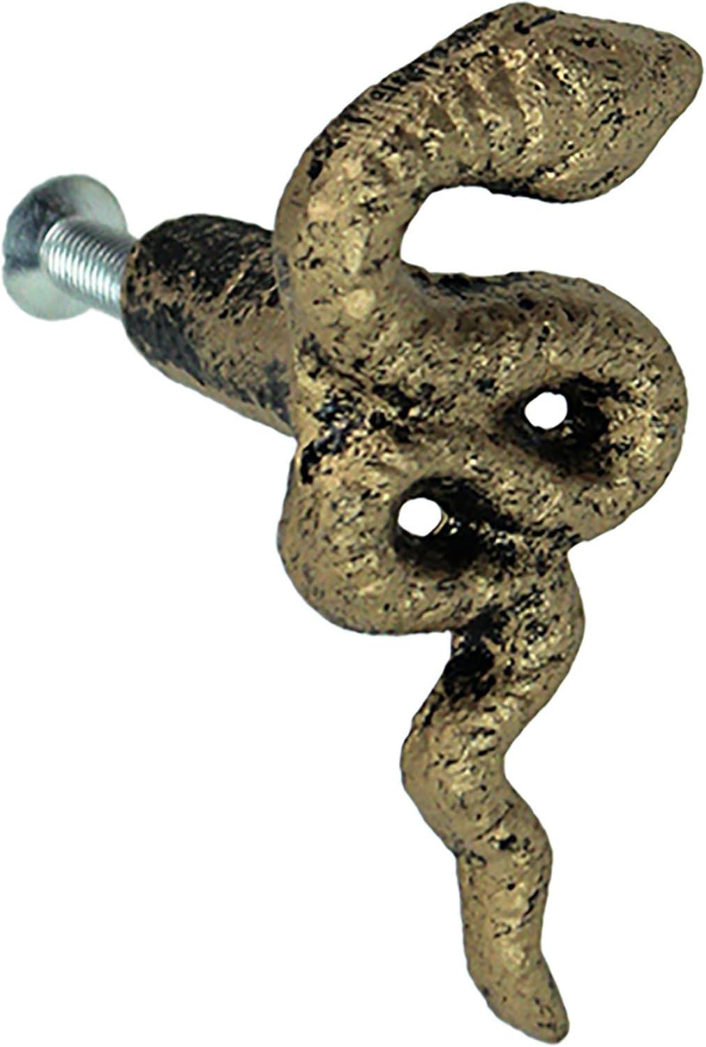 Zeckos Set of 6 Gold Gothic Snake Drawer Pulls - 2.25" x 1" - Cabinet Decor