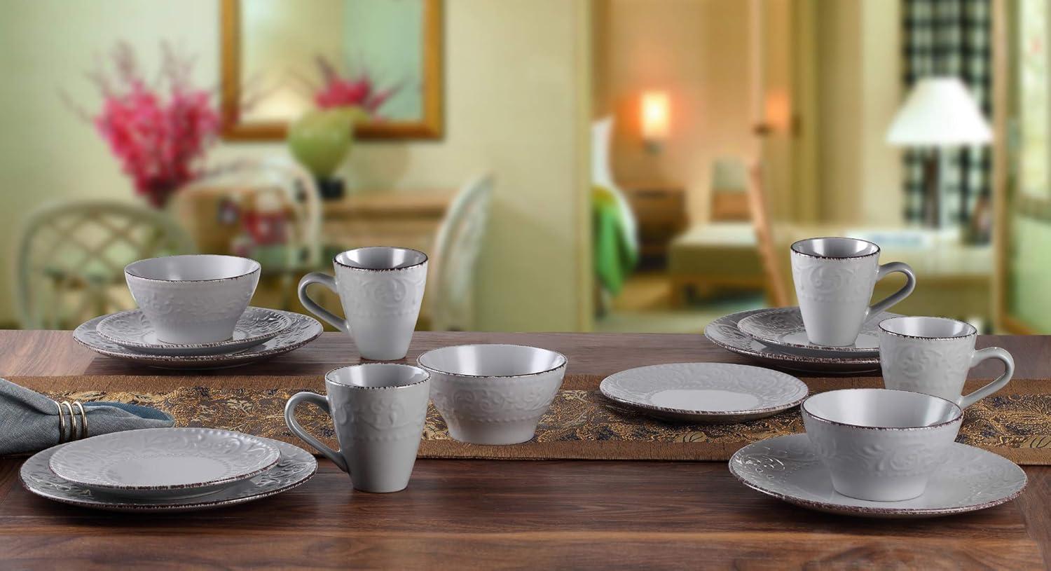 Lorren Home Trends Lorren 16 Piece Stoneware Dinnerware Set - Service for 4