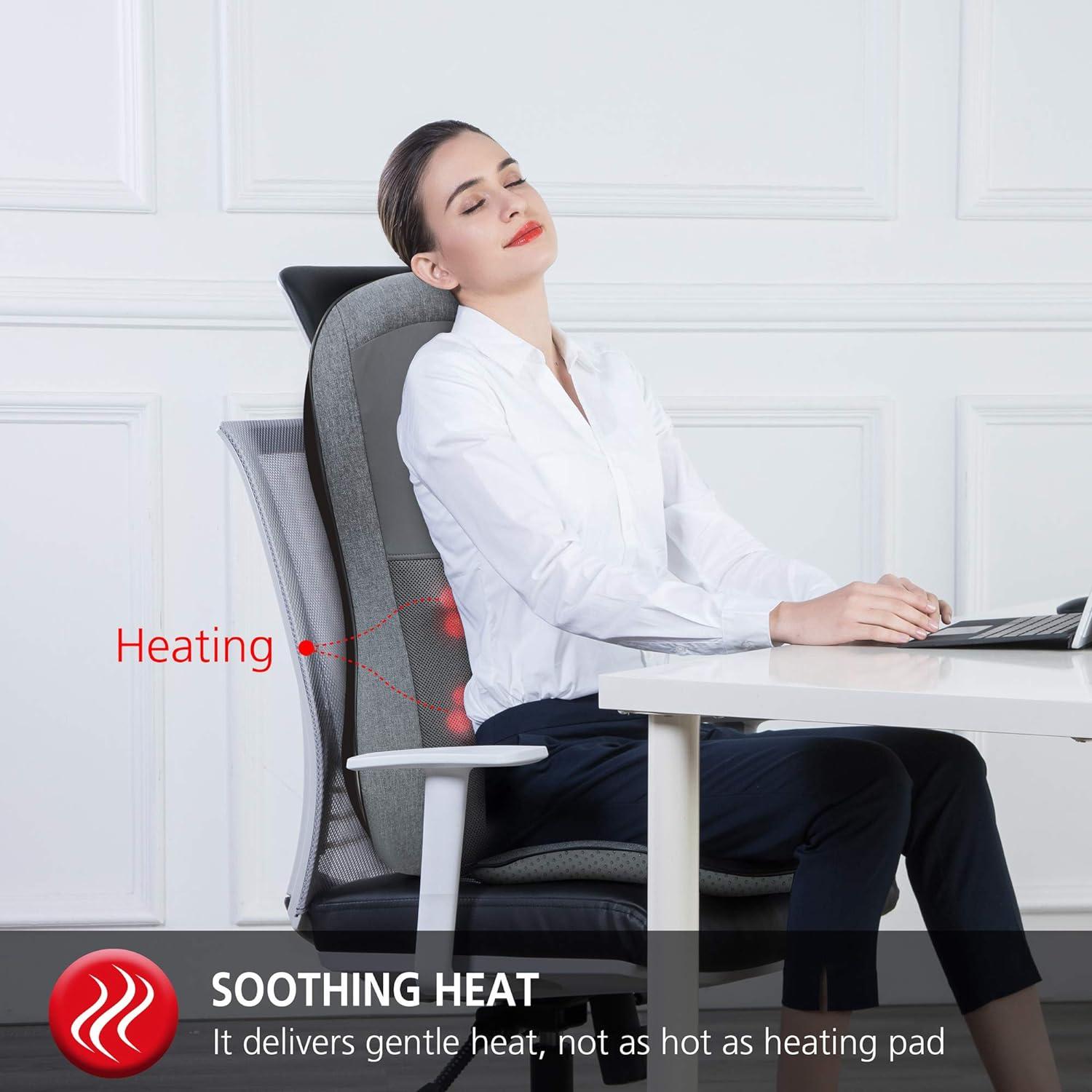 Comfier Shiatsu Back Massager with Heat 10 Massage Nodes Massage Chair Pad 2D/3D Seat Cushion Massagers