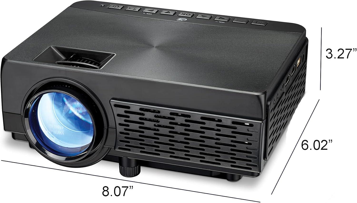 GPX Mini Bluetooth Projector, PJ3000B, Black