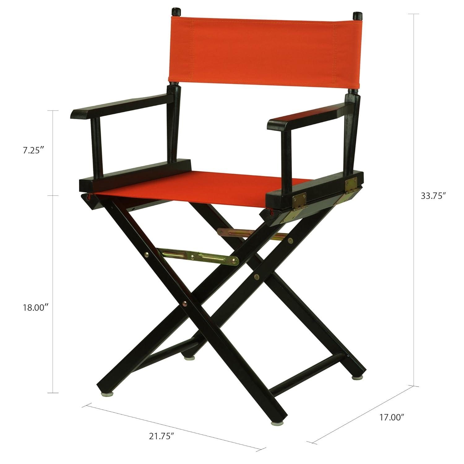 "18" Director's Chair Black Frame-Orange Canvas"
