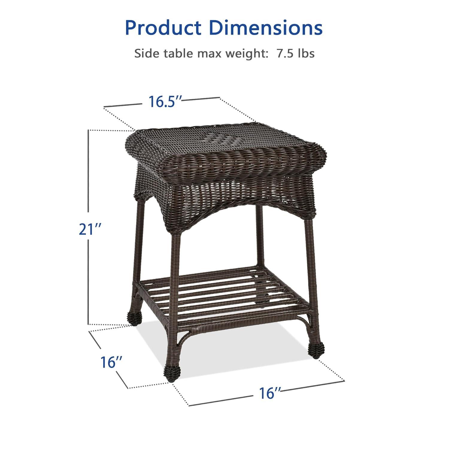 Wicker Lane  Outdoor Espresso Wicker Patio Furniture End Table