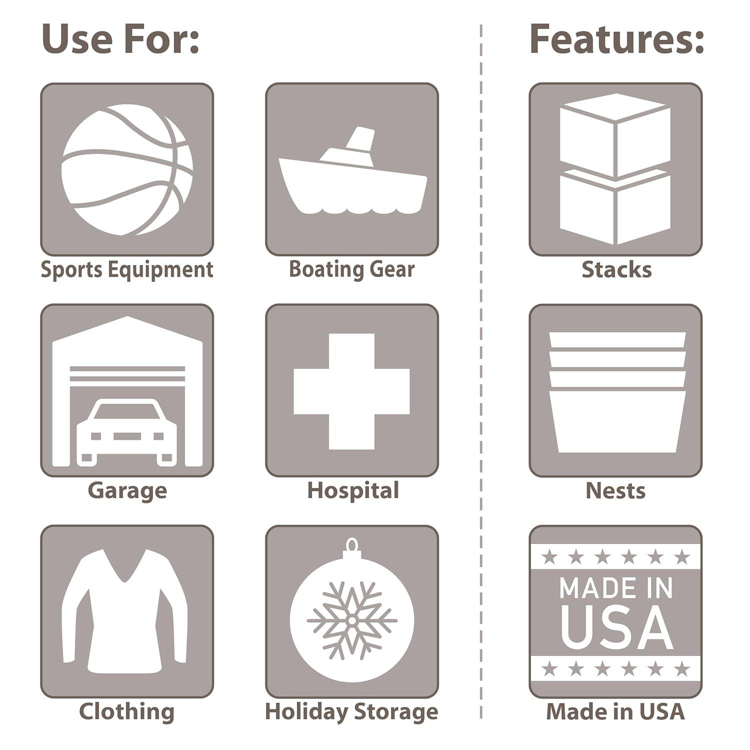 Akro-Mils KeepBox 18 Gallon Storage Container, Nesting and Stackable Plastic Storage Box with Lid Attached, Clear Tote for Garages, Closets, and Moving, 21" x 15" x 17", Clear/Green