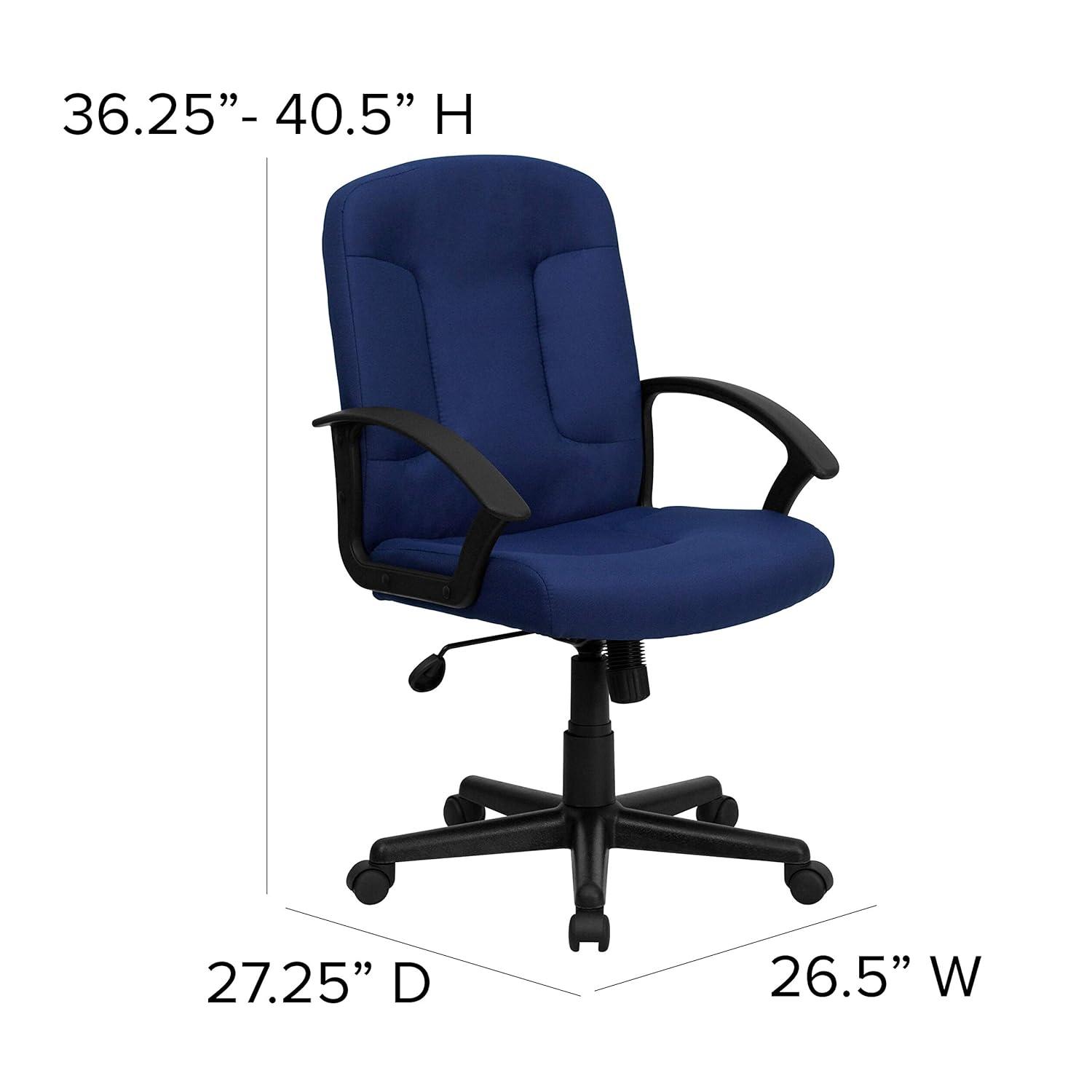 Flash Furniture Mid-Back Fabric Executive Swivel Office Chair with Nylon Arms (Set of 2)