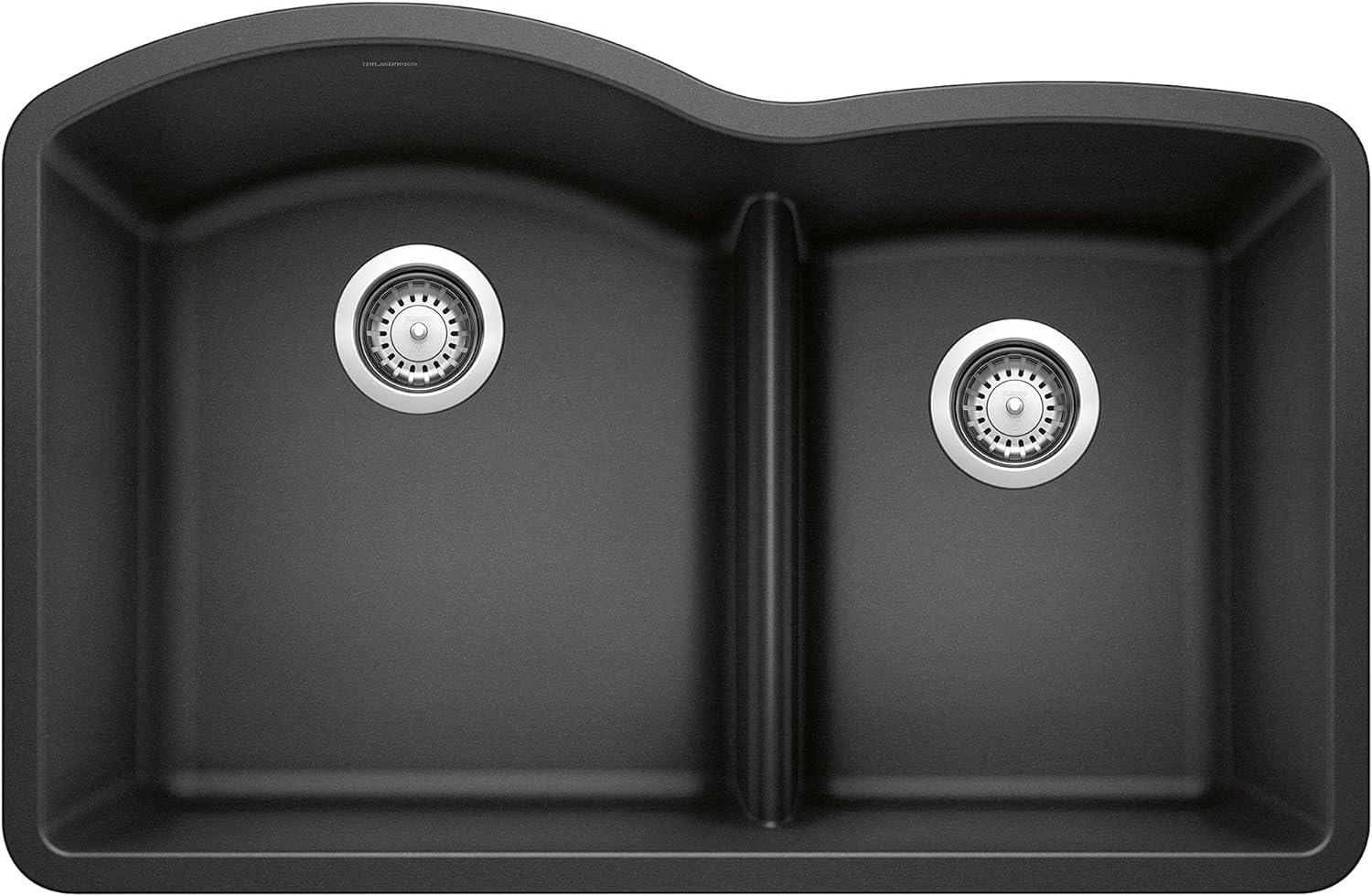 Diamond SILGRANIT 32" L x 20.88" W Double Bowl Undermount Kitchen Sink with Low Divide