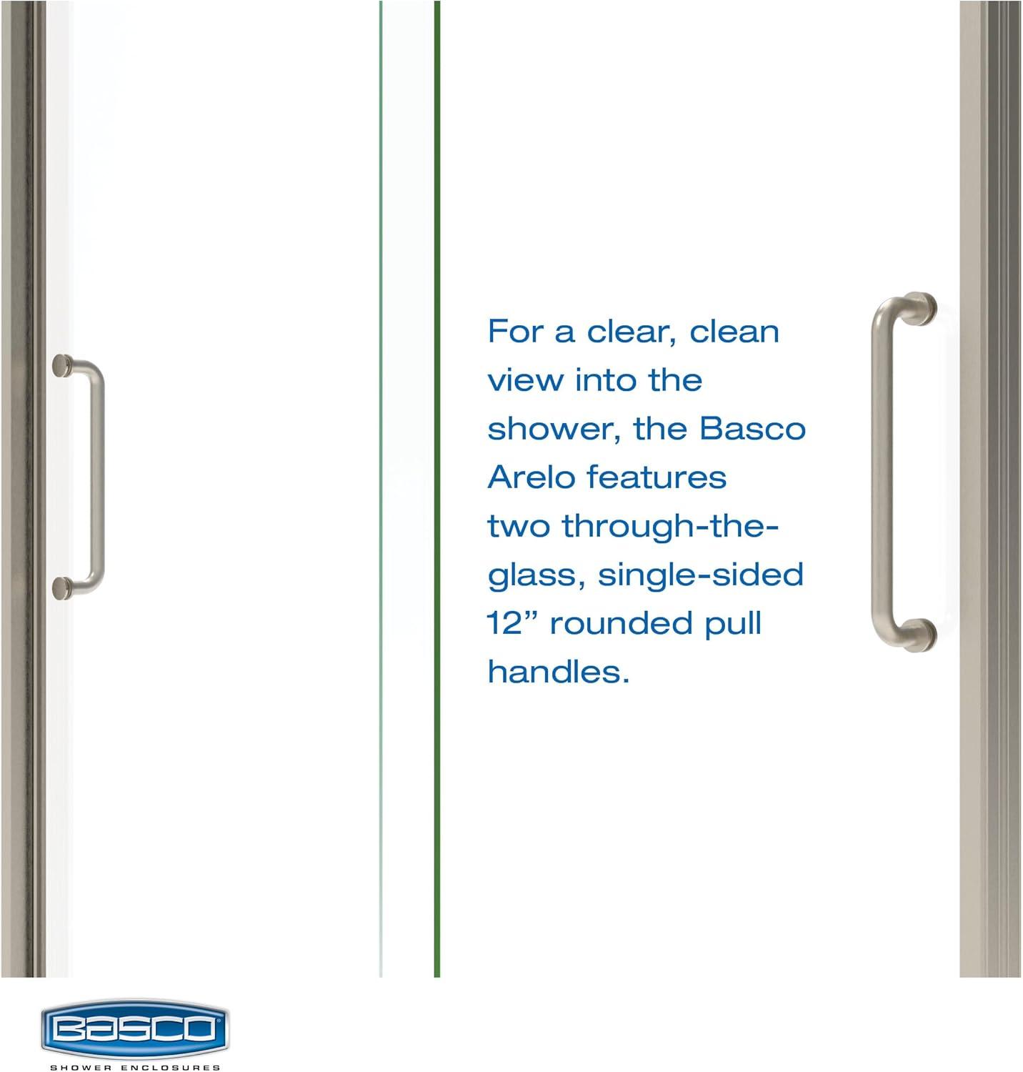 Arelo 56" - 60" W x 72" H Semi-Frameless Shower Door