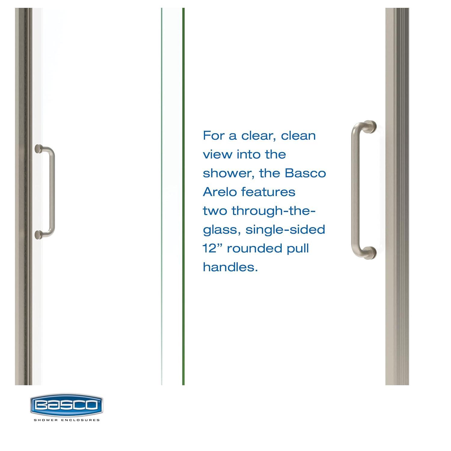 Arelo 56" - 60" W x 72" H Semi-Frameless Shower Door