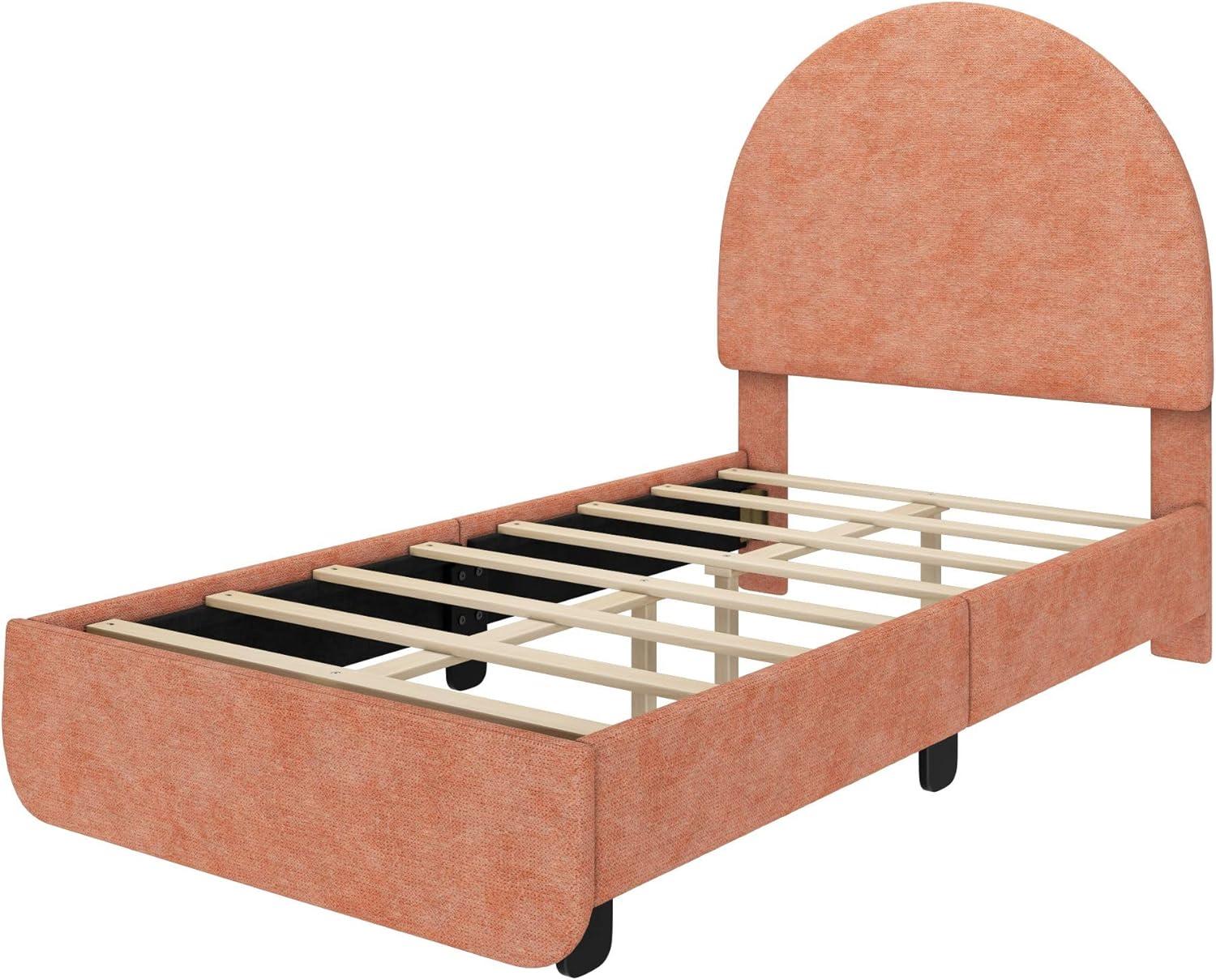 Isabelle & Max™ Avaah Solid Wood Panel Bed with Arch Headboard with 1 Drawer End Storage