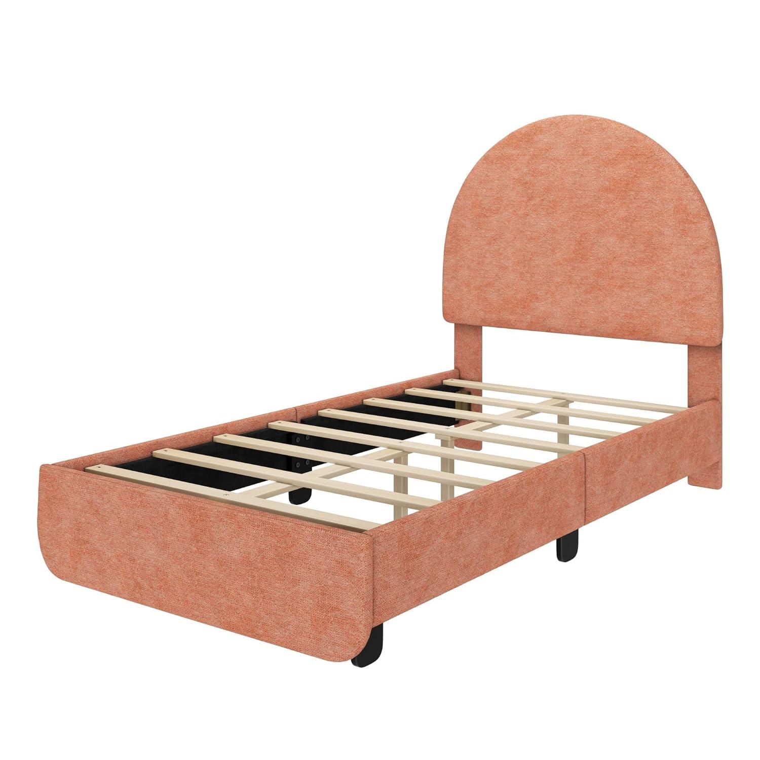 Isabelle & Max™ Avaah Solid Wood Panel Bed with Arch Headboard with 1 Drawer End Storage