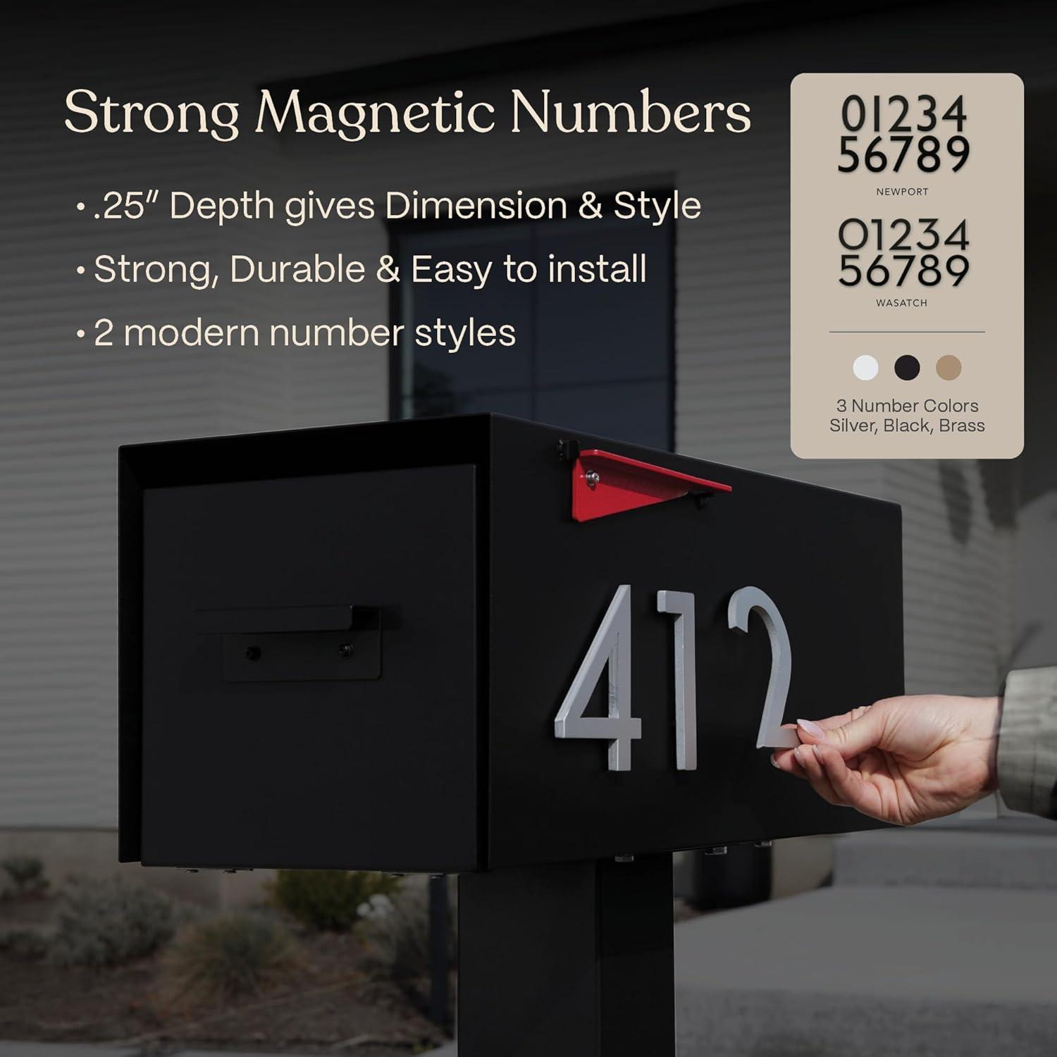 Malone Black Steel Lockable Post-Mounted Mailbox