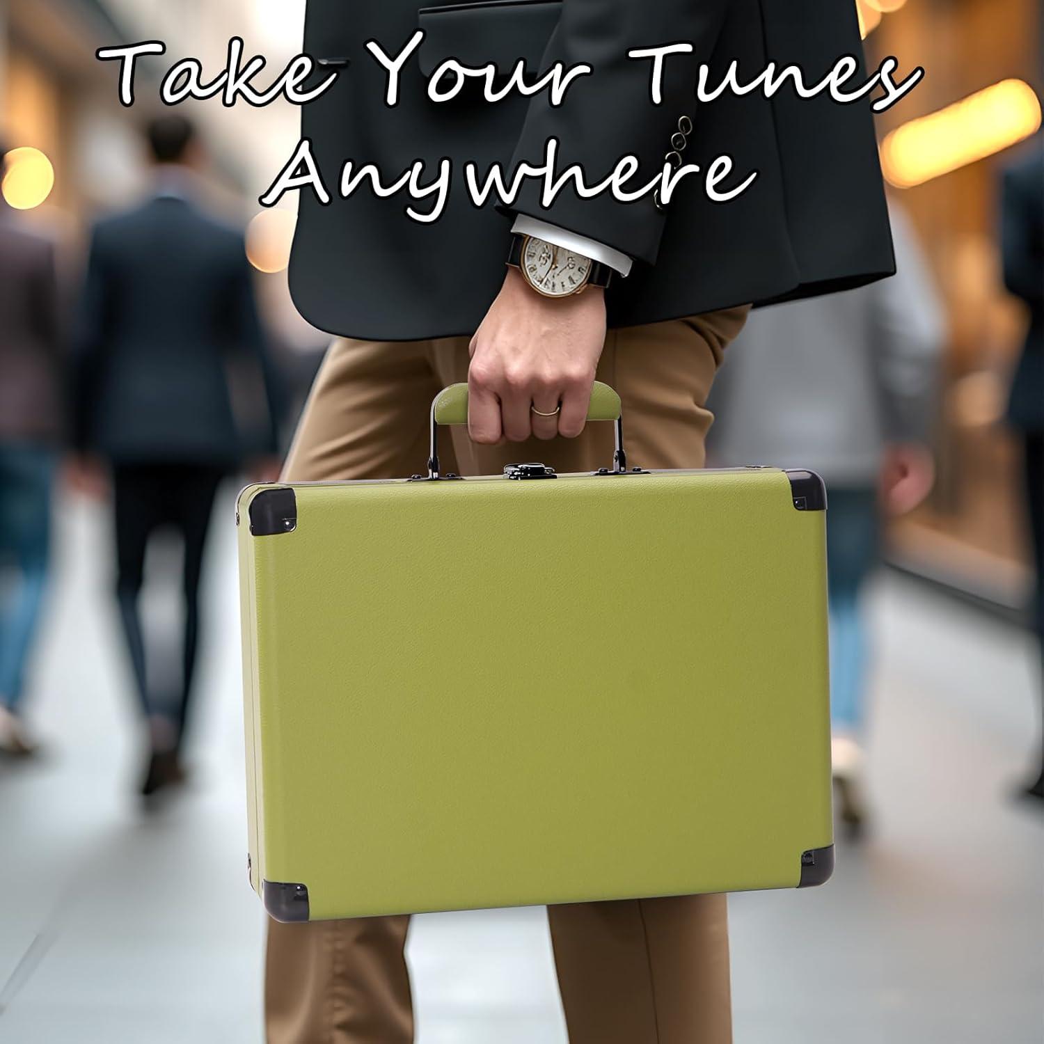 Victrola Journey 3-Speed Bluetooth Suitcase Record Player - Mint: Belt Drive Turntable