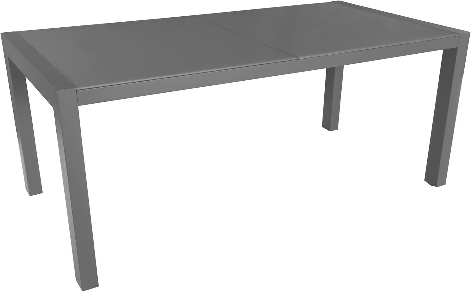 GDF Studio Marlee Outdoor Aluminum Glass Top Dining Table, Gray