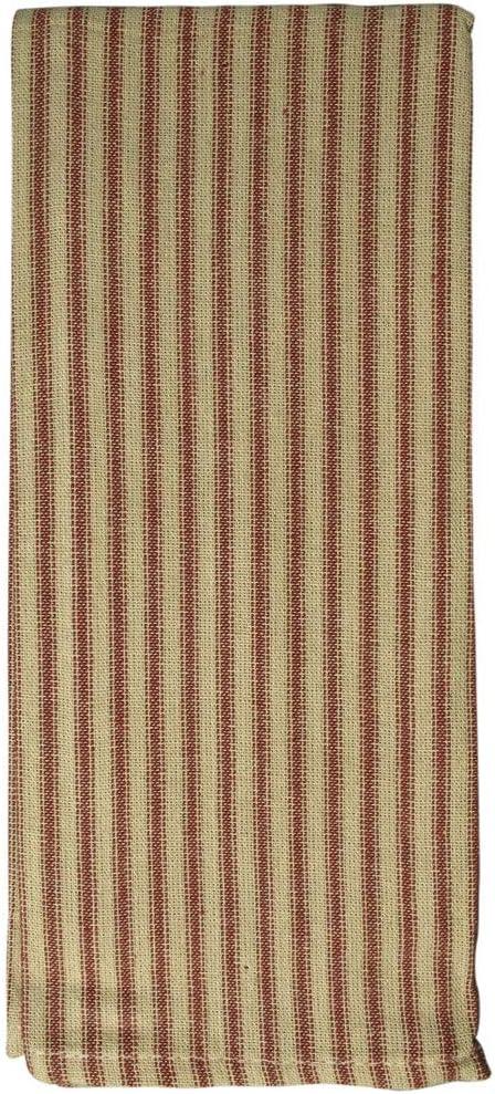 Antique Burgundy and Tan Cotton Checkered Kitchen Towels Set