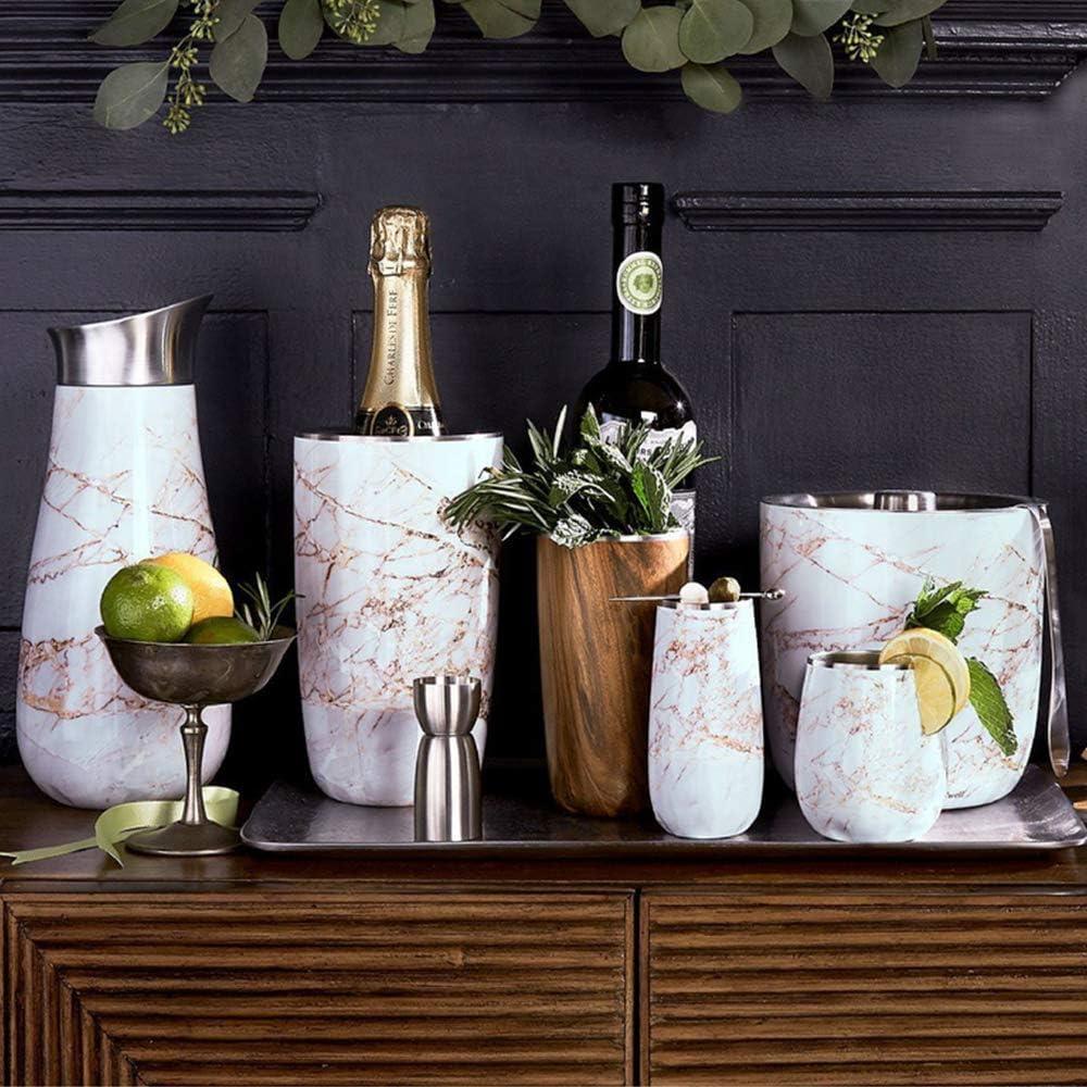 S'well S'well Stainless Steel Ice Bucket with Tongs, 67oz, Calcatta Gold