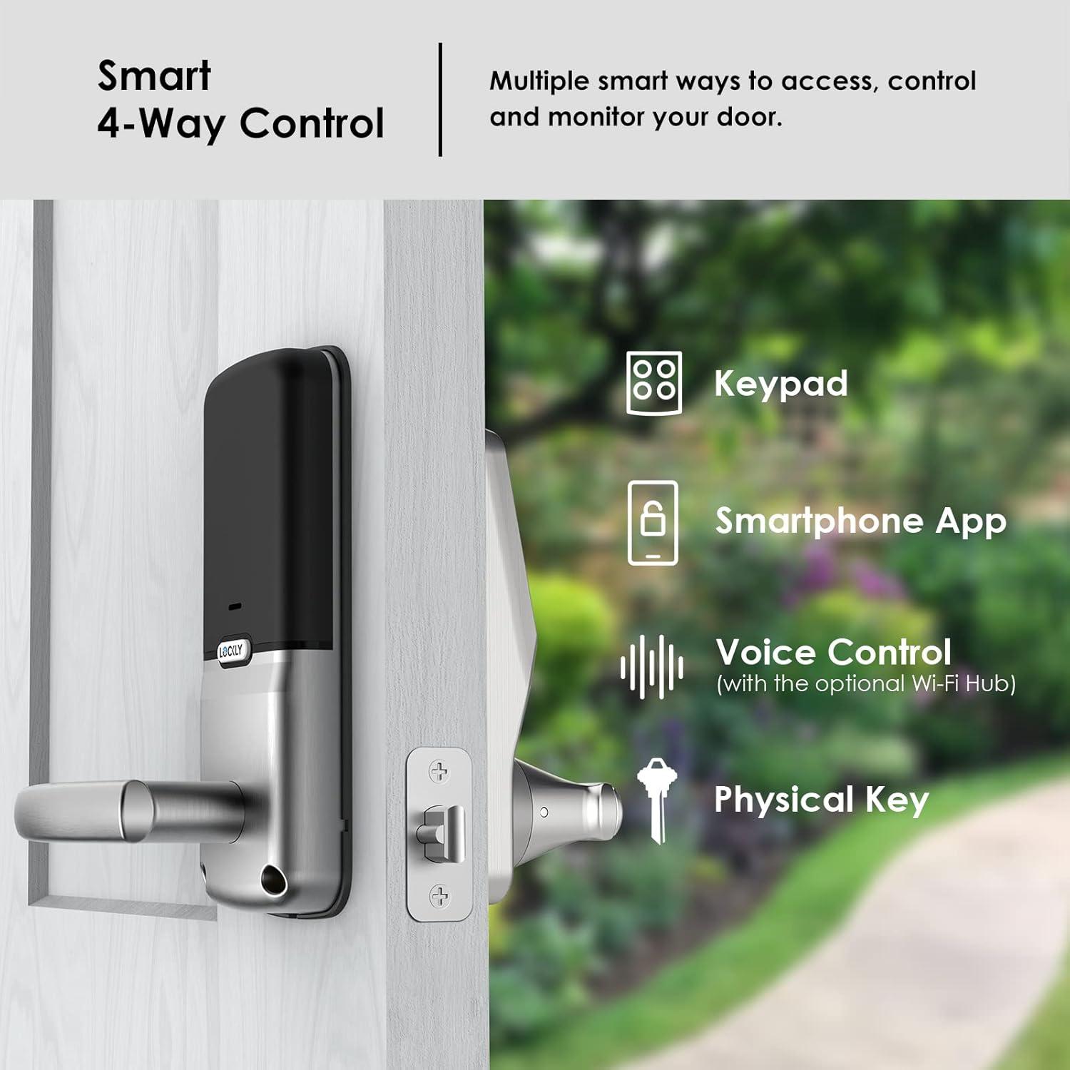 Lockly Satin Nickel Smart Door Lock with Touchscreen Keypad