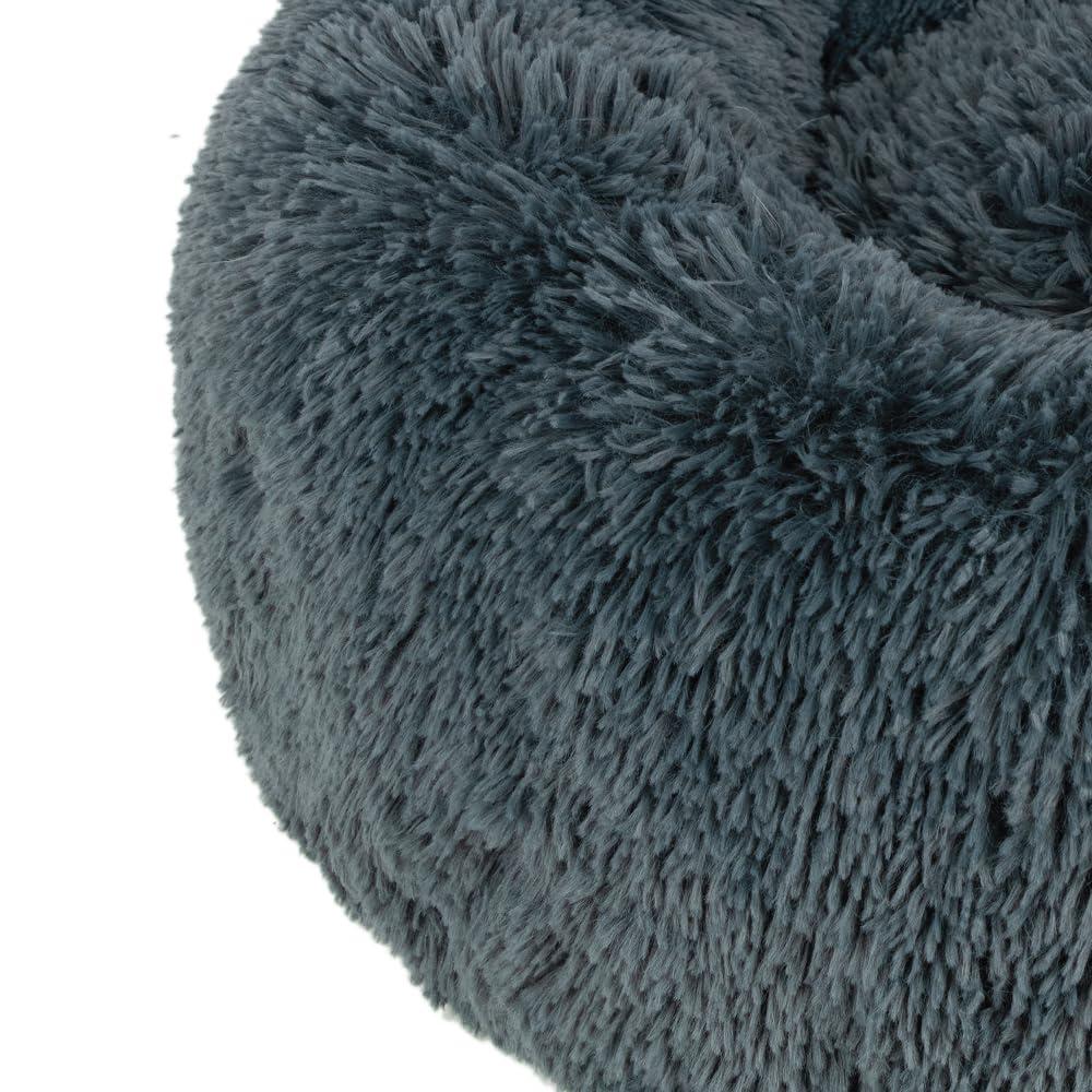 Best Pet Supplies Donut Dog Bed with Faux Fur, Anti-Anxiety Cushion, Slip-Resistant